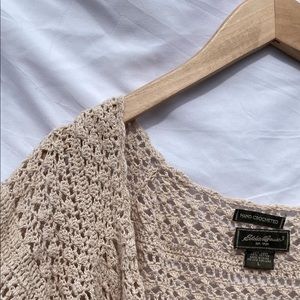 Hand crochet Eddie Bauer cardigan